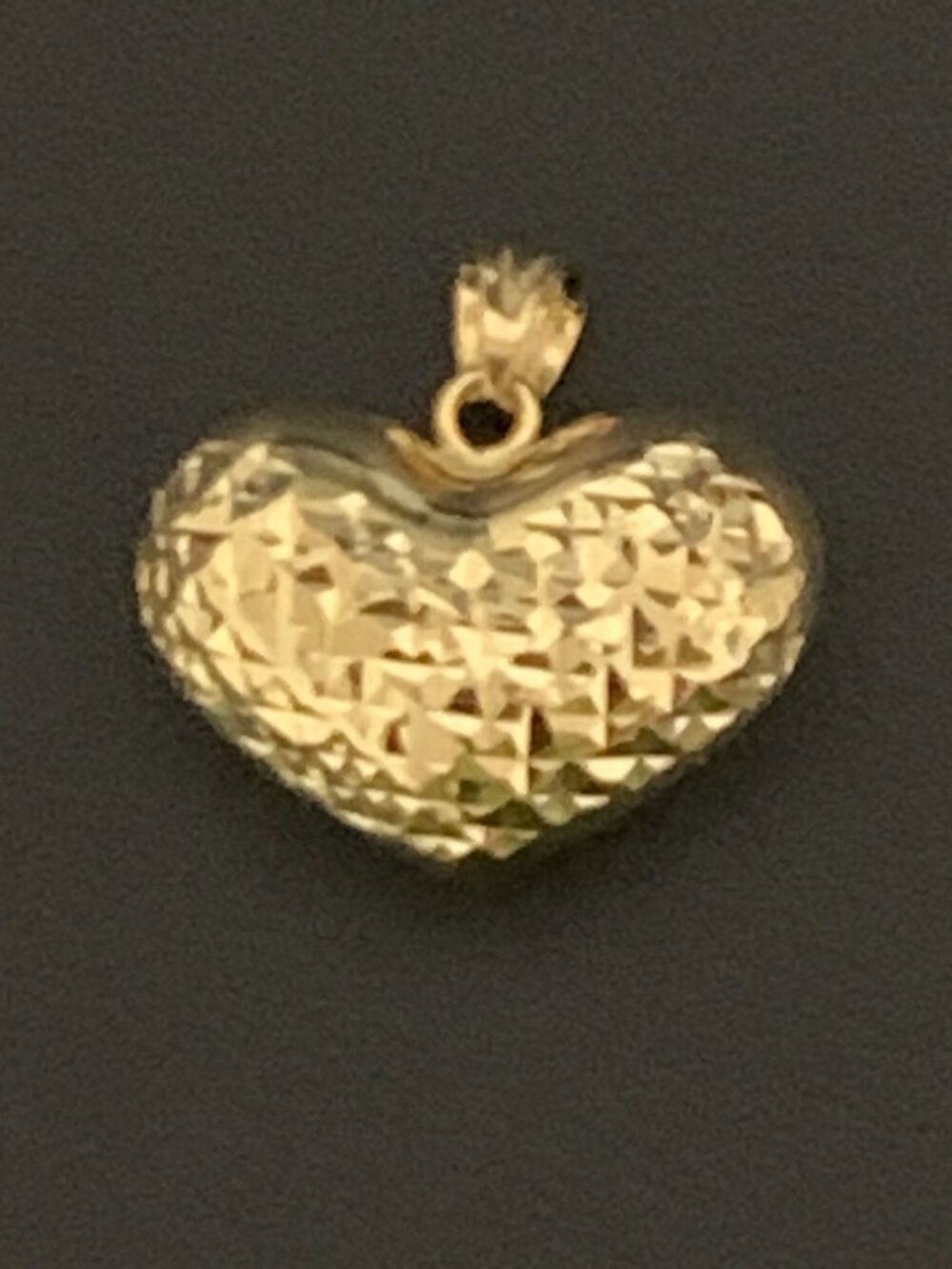 18K Gold Pendant Puffed Heart 1.71 grams